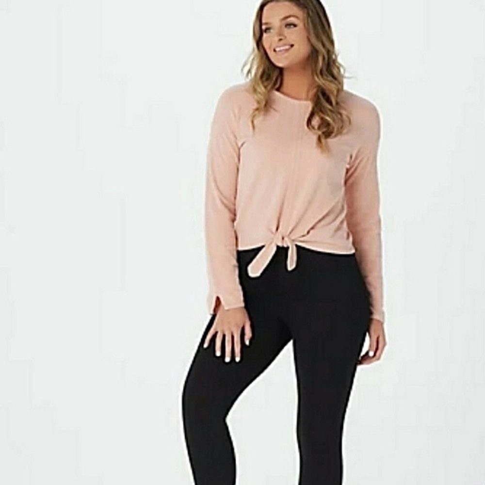 Barefoot Dreams Blush Tie-Front Sweatshirt